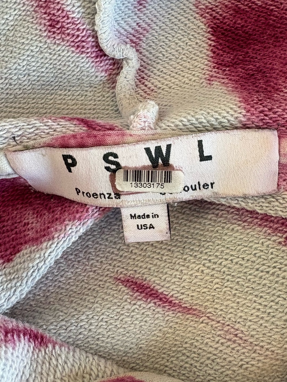Proenza Schouler White Label (PSWL) Blue & Pink Tie-Dye Hoodie XS 100% Cotton - Picture 2 of 15
